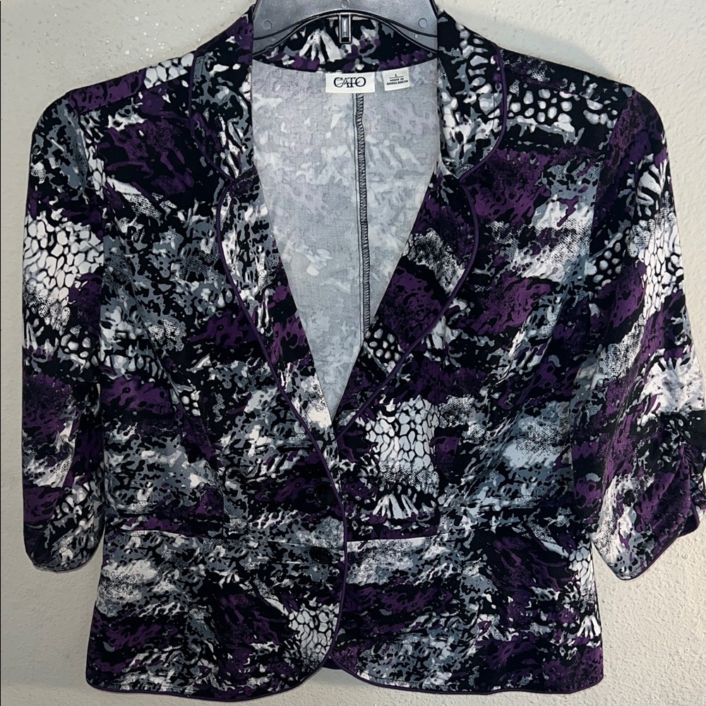 Cato Purple and Black Patterned Blazer